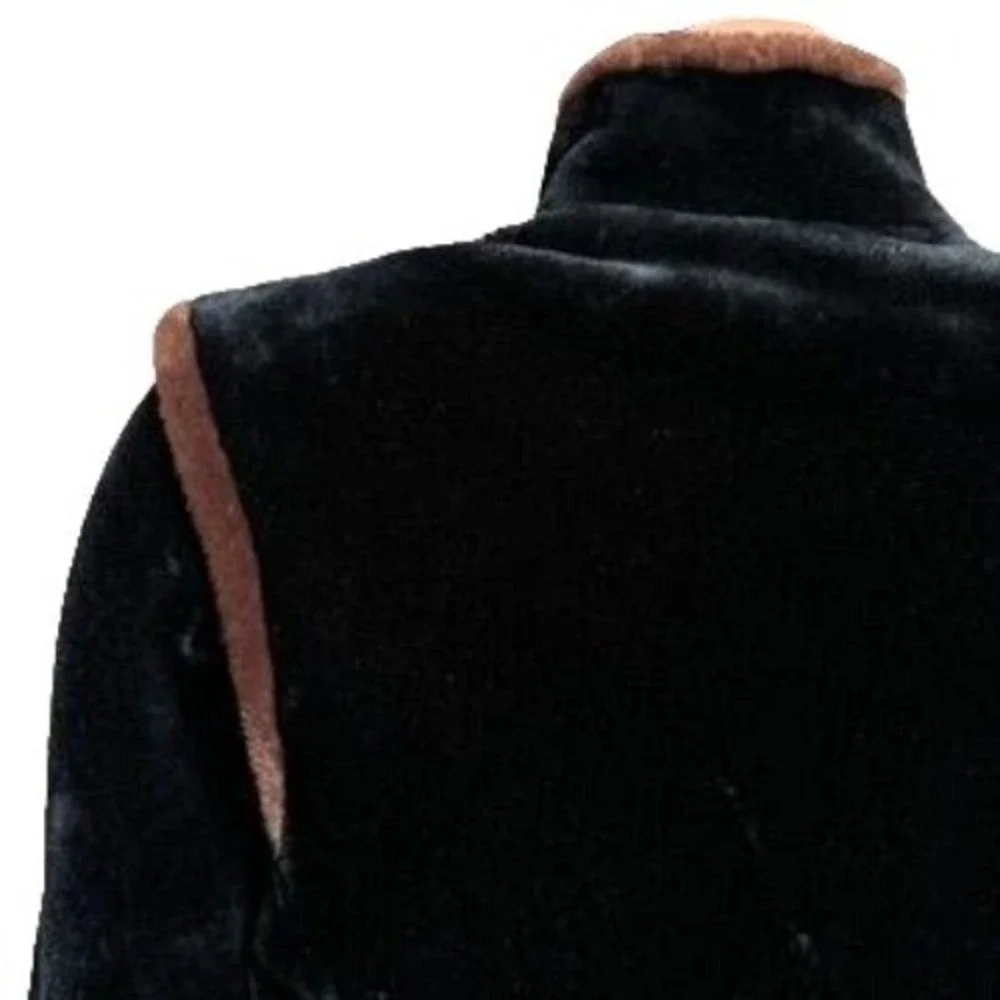 Vtg Sasson Glenoit Luxury Faux Fur Jacket Size 8 Black Made/USA ILGWU Retro 80s - Picture 5 of 15